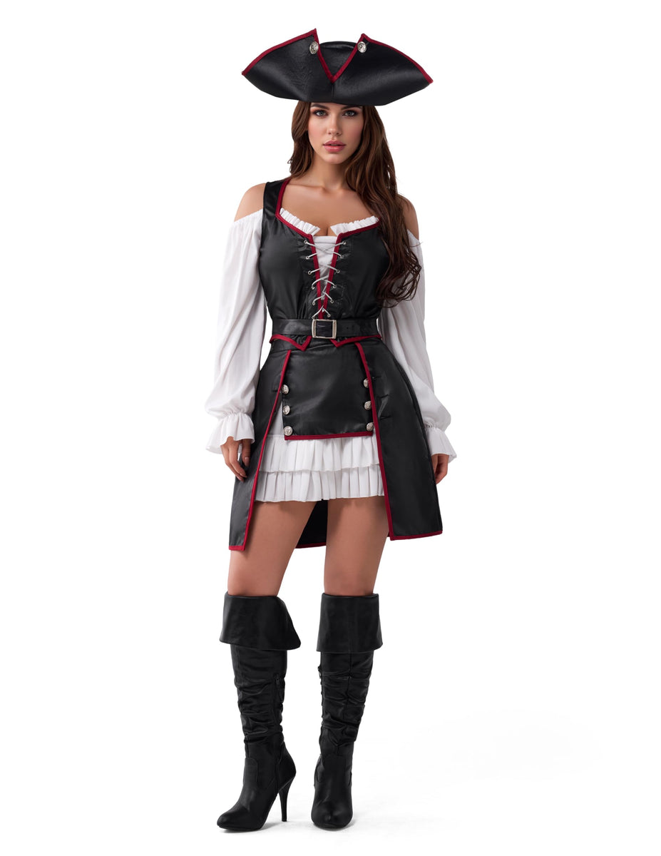 Halloween Pirate Costume Dress Women, Renaissance Pirate Wench Outfit