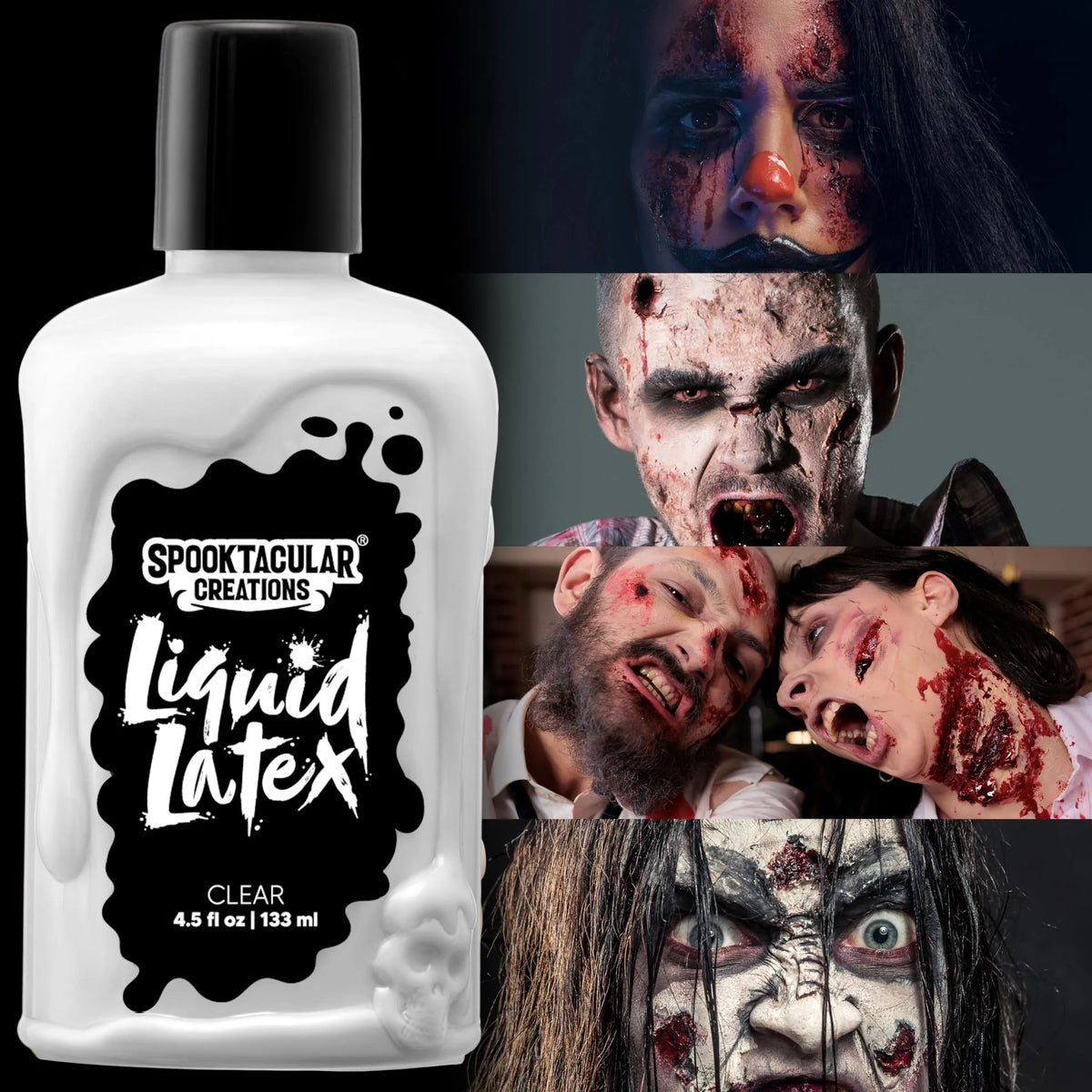 1 Oz Halloween White Makeup Liquid Latex for Adult and Kids-White