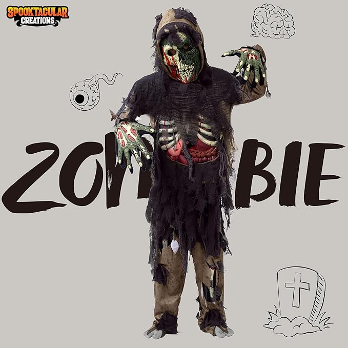 SPOOKTACULAR CREATIONS HALLOWEEN Enfants Effrayant Costume Squelette 3D