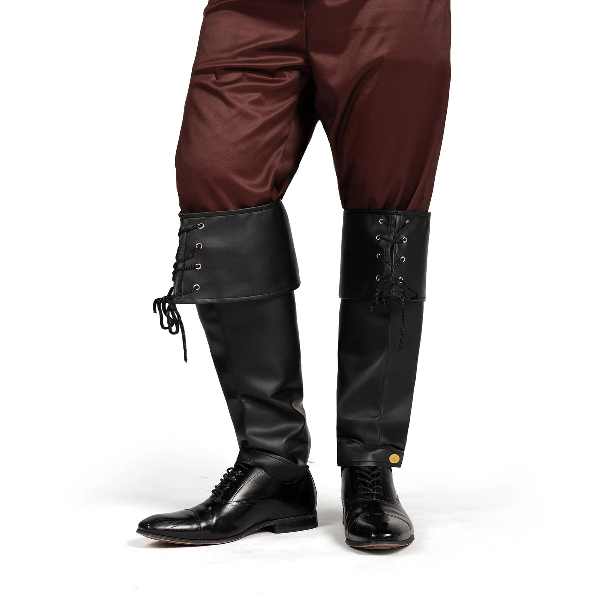 Black Pirate Boot Covers Medieval and Renaissance Faux Leather Boot C Spooktacular Creations
