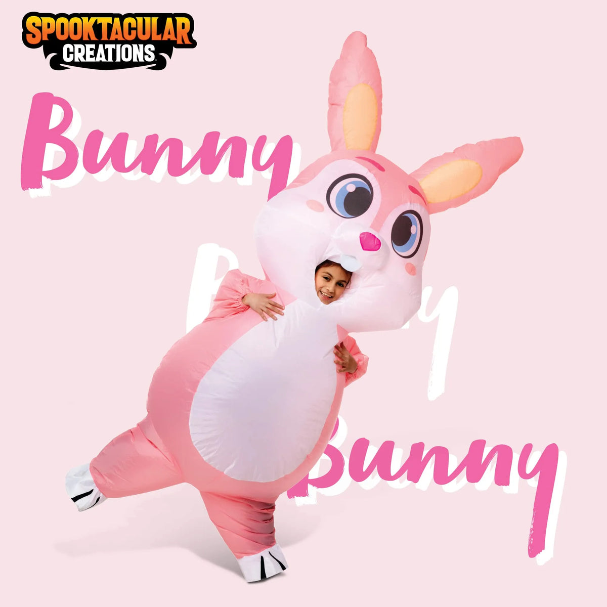 thumbnail image 2 of Hilarious Pink Bunny Inflatable Costume - Full Body Blow-Up Adult Halloween & Easter Suit, Includes Air Pump (Batteries Not Included) 2 of 13
