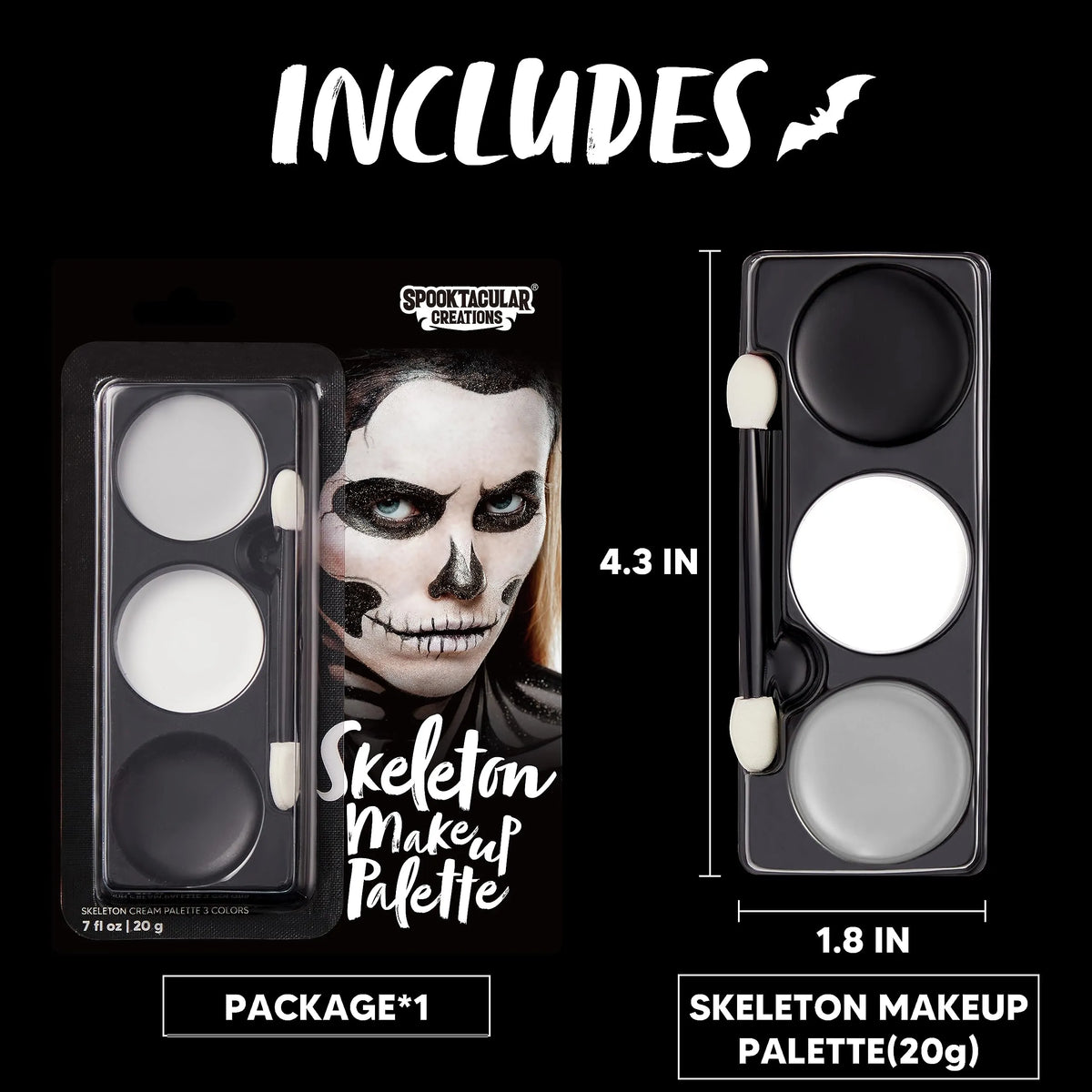 Halloween Makeup Palette Black White Gray Cosplay Spooktacular Creations