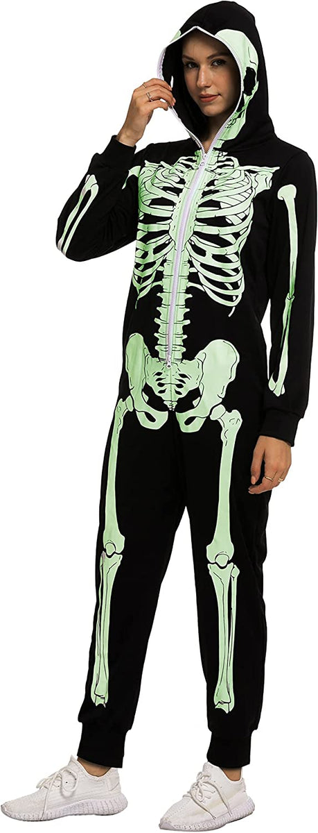 SPOOKTACULAR Women Glowing Skeleton Pajama - Adult Spooktacular Creations