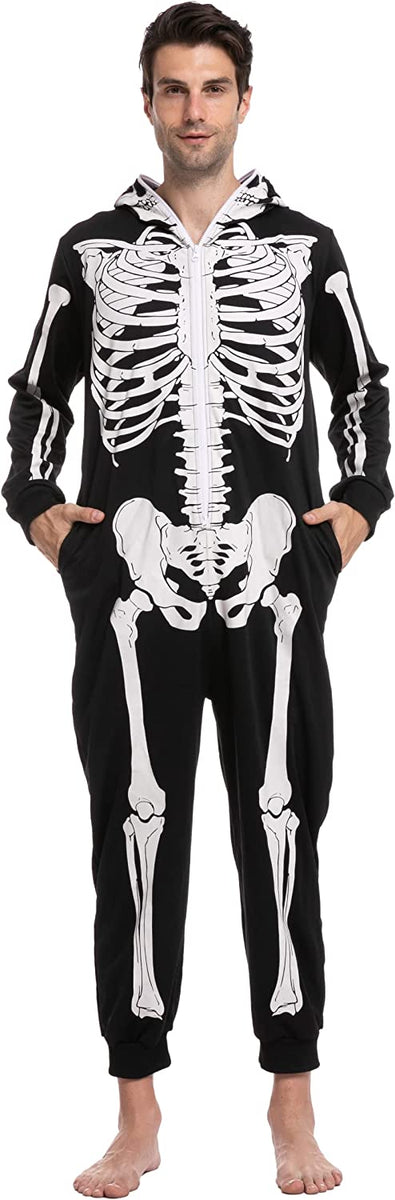 SPOOKTACULAR Men Skeleton Pajama Onesie Adult Spooktacular Creations