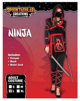 Sexy Darkness Obstacle course competitor Costume for Women with Ninja Mask