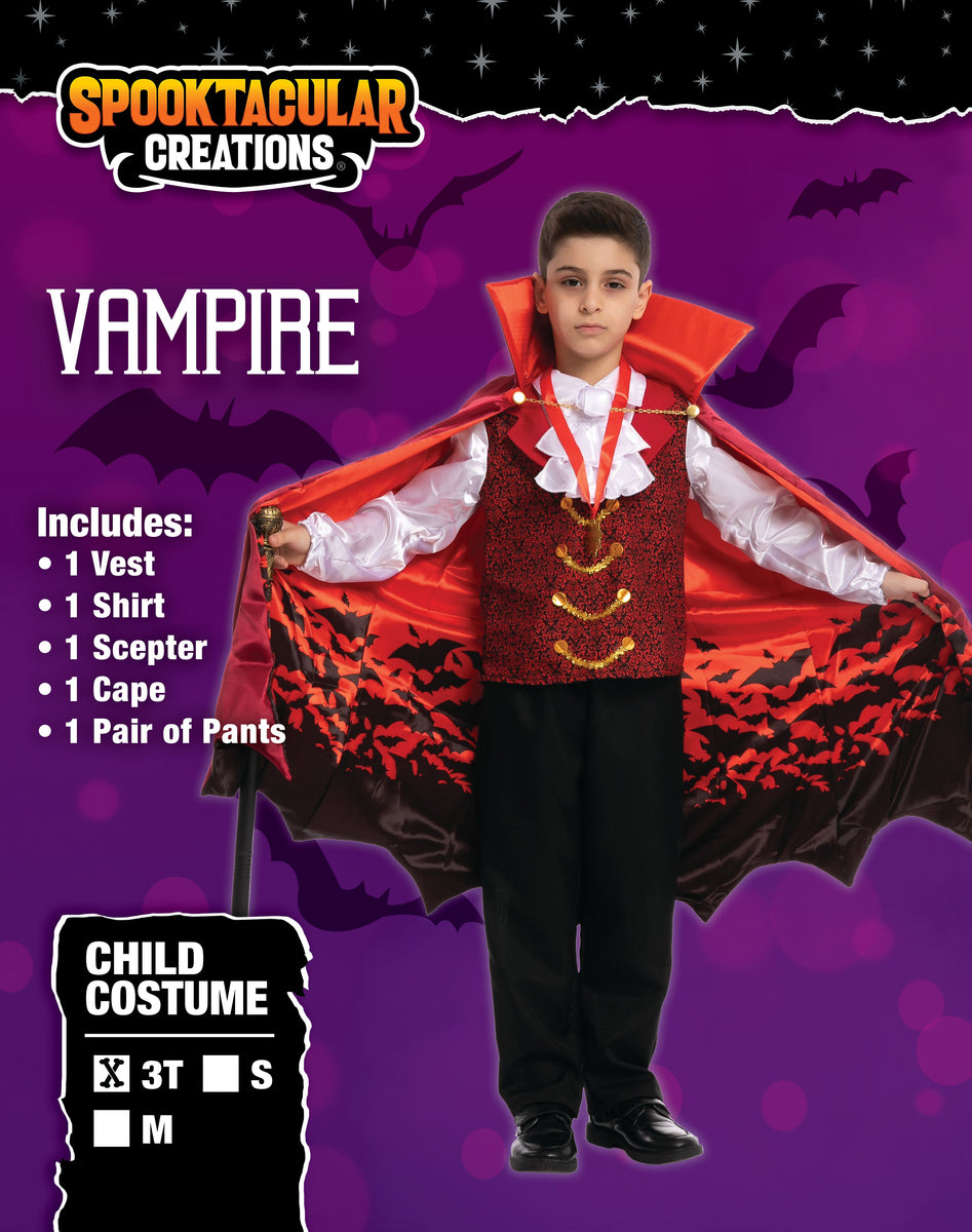 Vampire Costume Cosplay (Red) Child Spooktacular Creations
