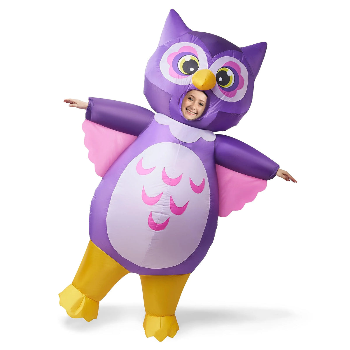 Kids Inflatable Costume, Purple Owl Air Blow Up Costumes Spooktacular Creations