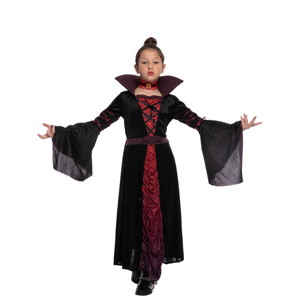 Costume Vampire Halloween Pour Garçon – Déguisement Gothique Enfant Avec Cape, Crocs Et Sceptre