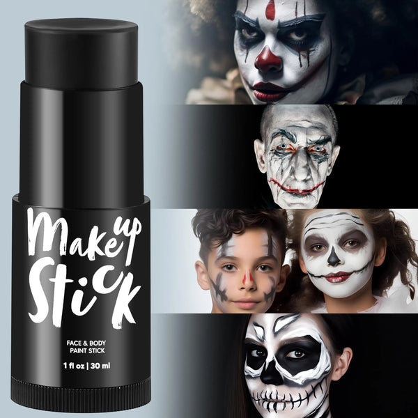 1 Oz Black Face and Body Paint Stick , Oily Waterproof Foundation Stick for Adult and Kids