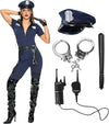 Women Blue Police Jumpsuit Costume