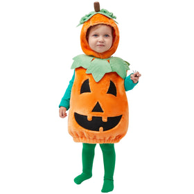 Halloween Baby Pumpkin Costume with Green leaves