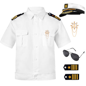 5 PCs Halloween Captain Costume Men
