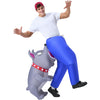 Inflatable Dog Costumes for Adults, Biting By a Gray Bulldog