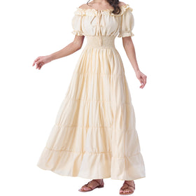 Halloween Women Renaissance Costume-Beige