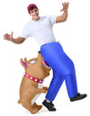 Inflatable Dog Costumes for Adults, Biting By a Yellow Bulldog