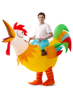 Ride on Rooster Inflatable Costume Adult