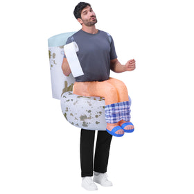 Adults Inflatable Costumes, Sitting on a Toilet Inflatable Costume