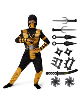 Golden Ninja Costume Set for Kids