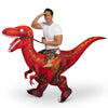 Adult Inflatable Dinosaur Costume, Riding a Raptor Red