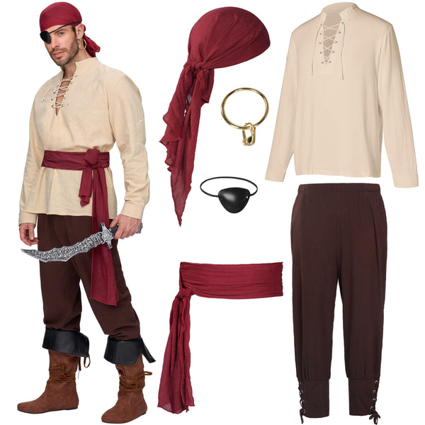 Adult Halloween Costume Renaissance Medieval Viking Pirate Costume