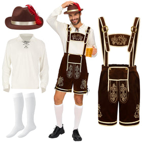 Men’s German Bavarian Oktoberfest Costume Set - Dark Brown
