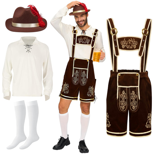 Men’s German Bavarian Oktoberfest Costume Set - Dark Brown