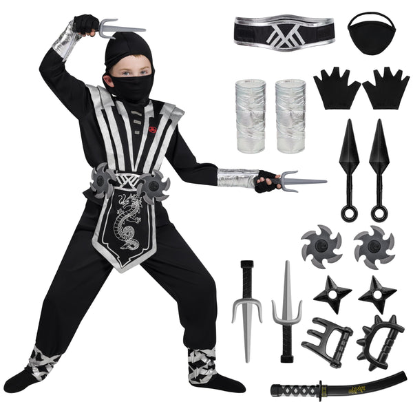 Silver Ninja Costume Set - Child