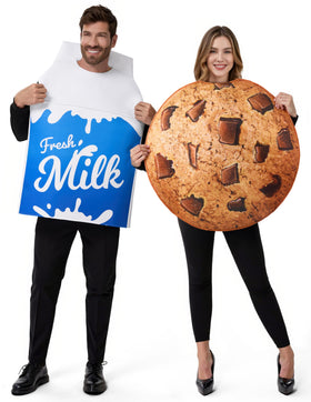 2Pcs Adult Couple Cookie & Milk Costume