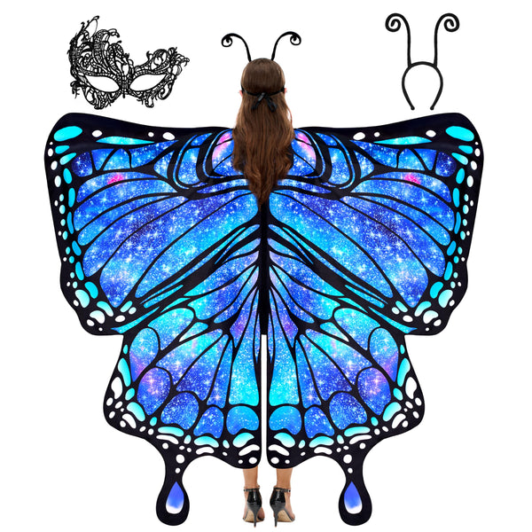 Halloween Butterfly Wings Costume for Women-Starry Blue