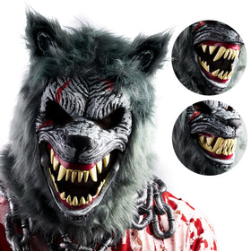 Halloween Wolf Werewolf Mask with Movable Jaw