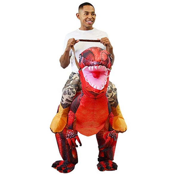 Inflatable Ride-On Red Raptor Costume