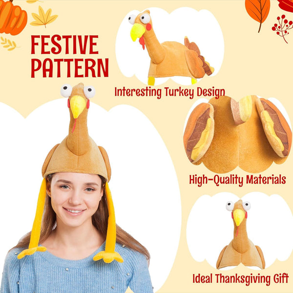 Plush Turkey Gobbler Hat with Long Neck