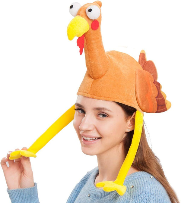 Plush Turkey Gobbler Hat with Long Neck