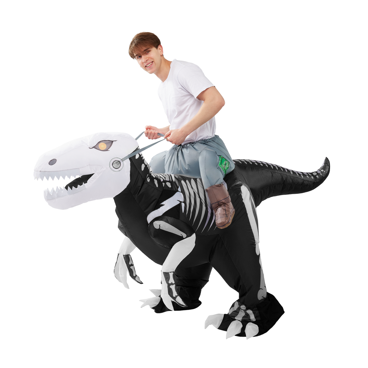 Ride-on Skeleton Raptor Inflatable | Spooktacular Creations