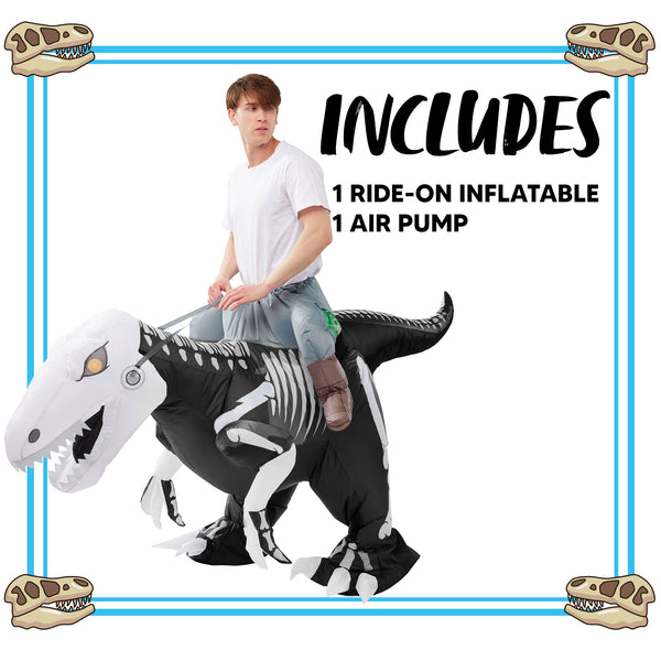 Inflatable Raptor Ride Ride-on Skeleton Raptor Inflatable | Spooktacular Creations