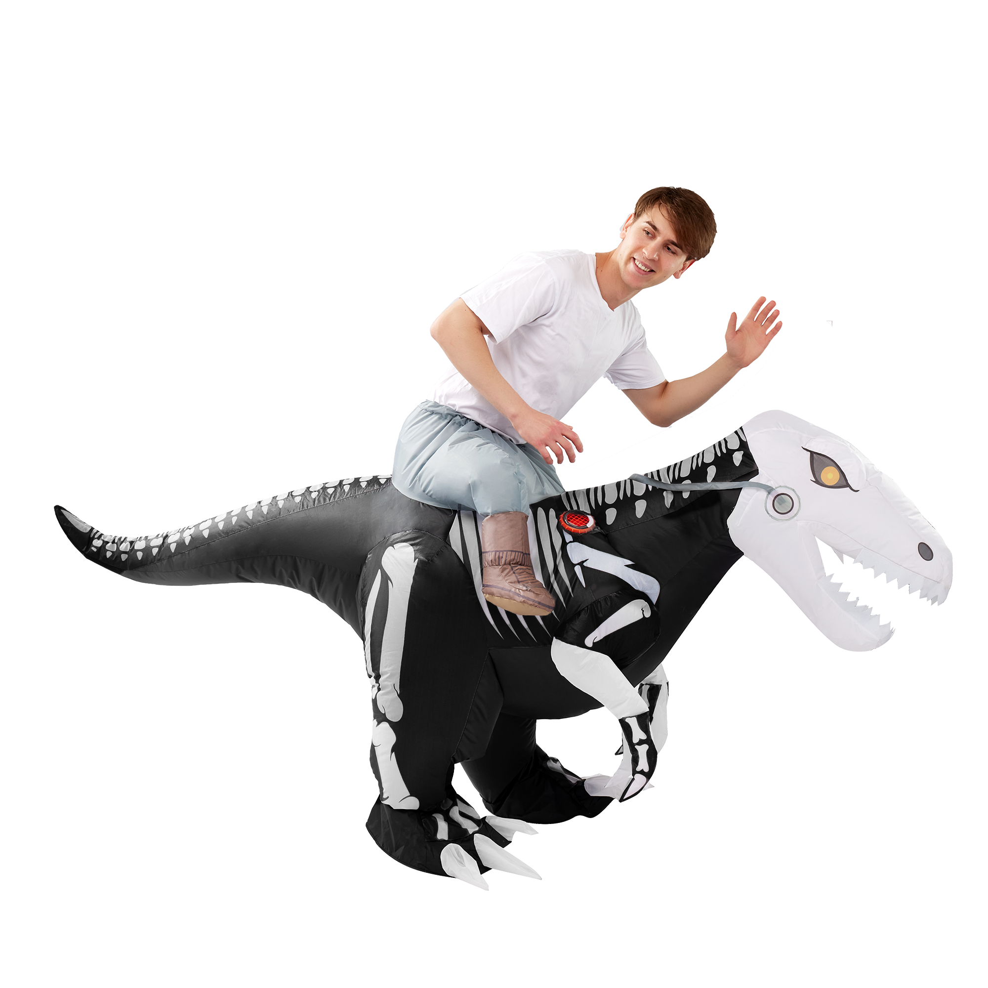Inflatable Raptor Ride Ride-on Skeleton Raptor Inflatable | Spooktacular Creations