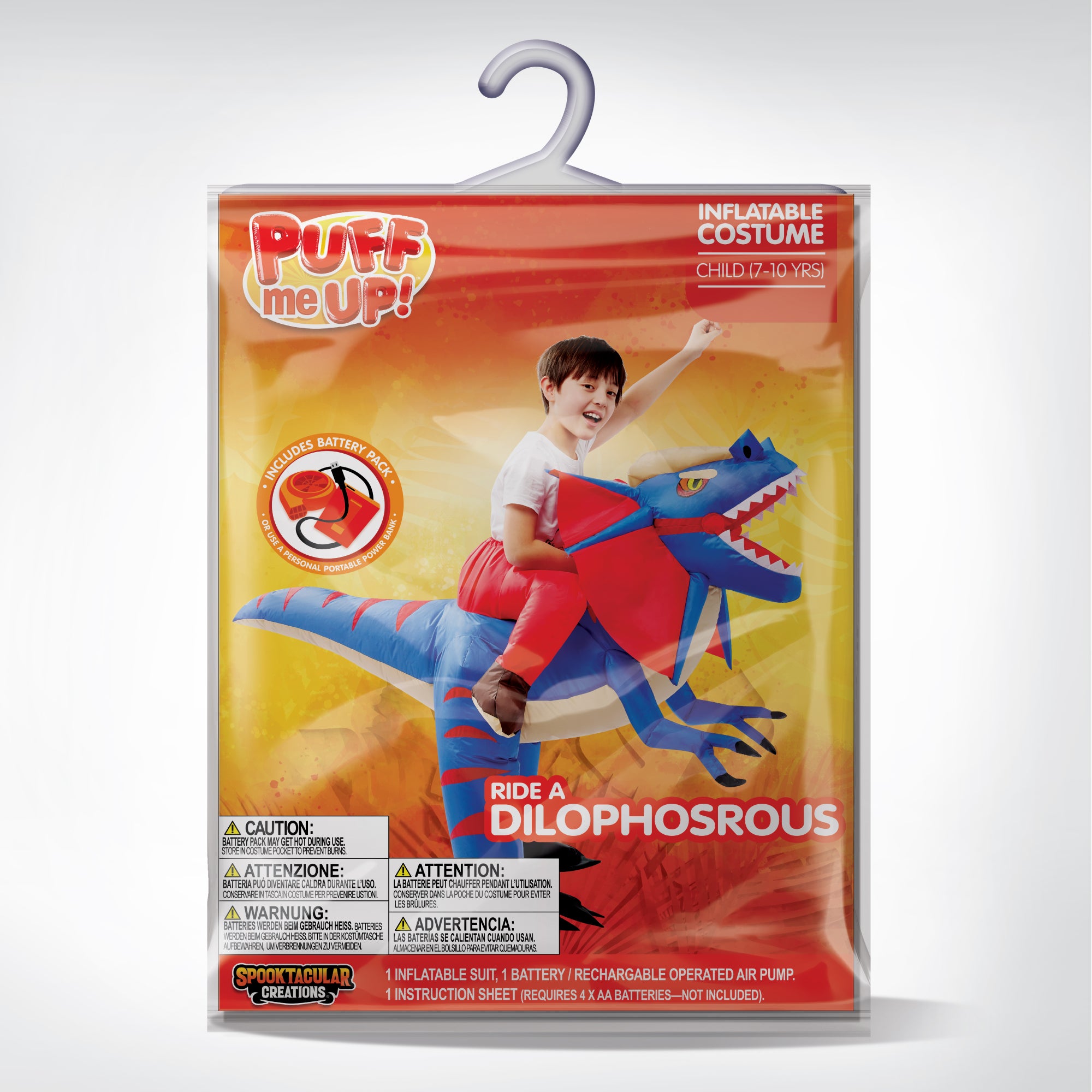 thumbnail image 2 of Child Dilophosaurus Costume – Boys Jurassic World Dinosaur Jumpsuit, Book Week 2 of 5