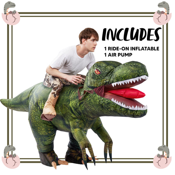 Green Digital Printing T-Rex Inflatable Ride-on Costume