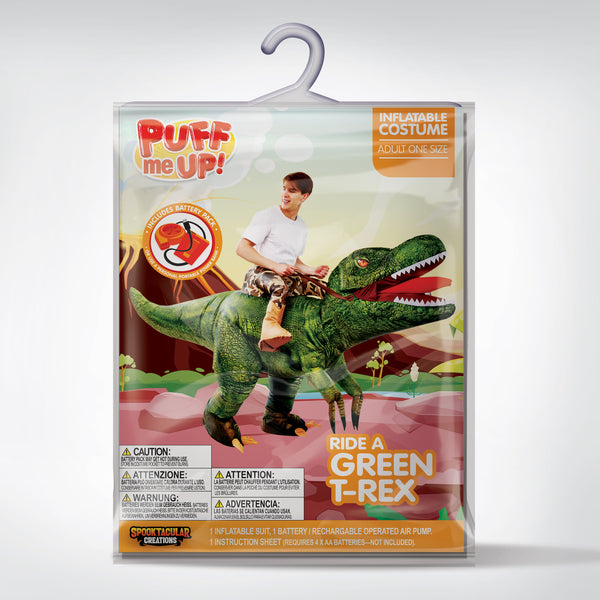 Green Digital Printing T-Rex Inflatable Ride-on Costume