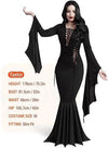 Women Black Gothic Vintage Dress Costume Floor Length Witch Dress