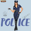 Women Blue Police Jumpsuit Costume