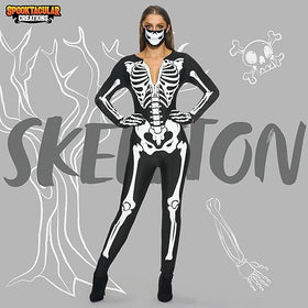 Adult Women Double-Sided Skeleton Costume