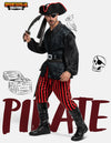 Adult Men Dark Pirate Costume for Halloween, Black