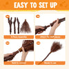 Halloween Witch Vine-Patterned Broom Brown Cane