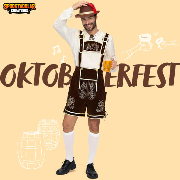 Men’s German Bavarian Oktoberfest Costume Set - Dark Brown