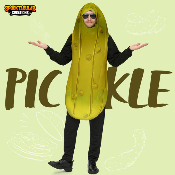Halloween Pickle Adult Unisex Food Costume - Yellow Green