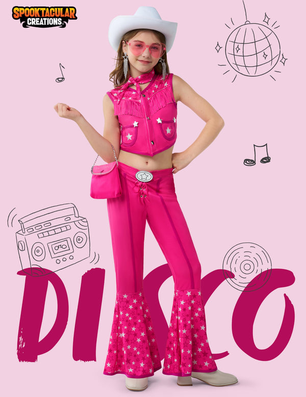 Halloween Girls Pink Cowgirl Costume