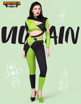 Black Green Villain Halloween Costumes for Women