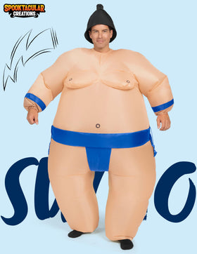 Sumo Inflatable Costume for Adult-Blue