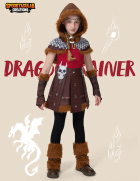 Halloween Child Girl Viking Dragon Trainer Costume